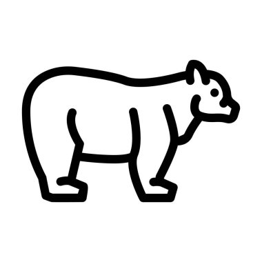 Ayı hayvan çizgisi ikon vektör çizimi