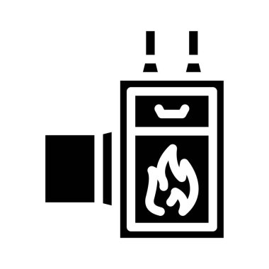 fırın ekipmanı glifleri vektör çizimi