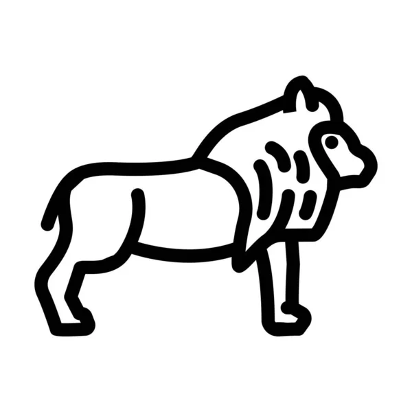 Lion animal line icon vector illustration — Stock Vector