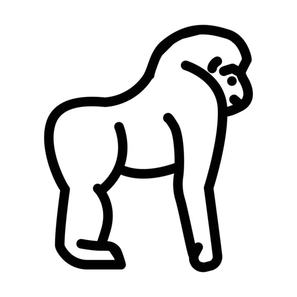Affe Tier Linie Symbol Vektor Illustration — Stockvektor