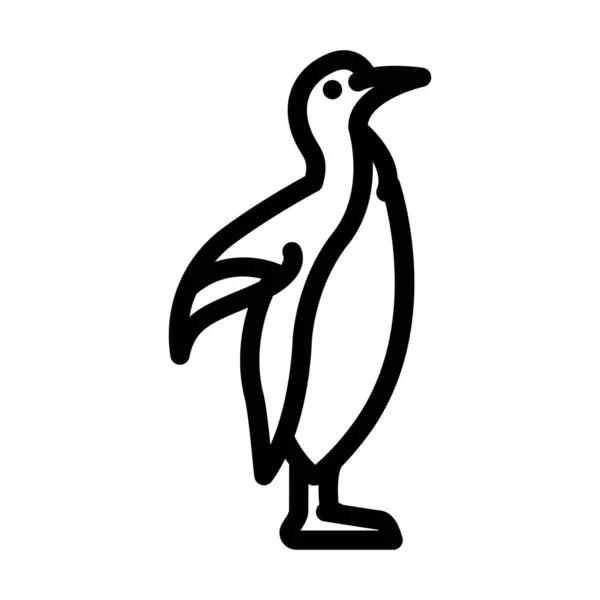 Пінгвін птах лінія значок Векторні ілюстрації — стоковий вектор