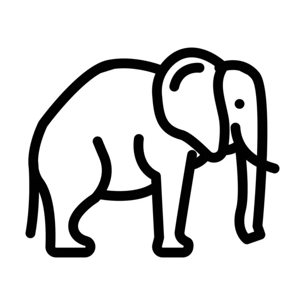 Słoń zwierzę linii ikony wektor ilustracja — Wektor stockowy