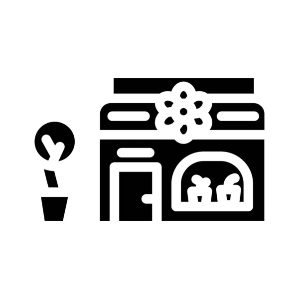 Flower shop glyph icon vector illustration — Stock Vector