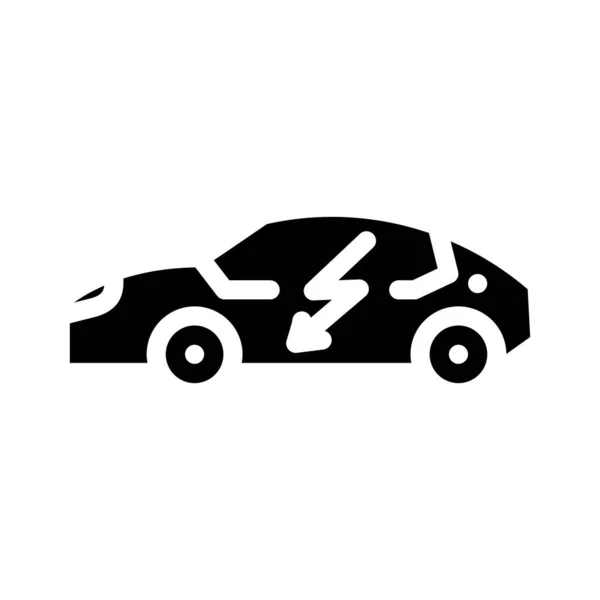 Illustrazione del vettore dell'icona del glifo dell'automobile elettrica — Vettoriale Stock