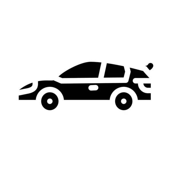 Hete luik auto glyph pictogram vector illustratie — Stockvector