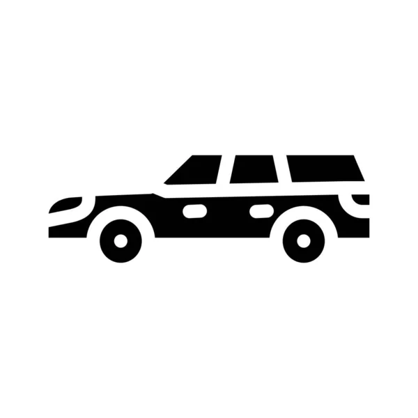 Station wagon estate car glyph icon vector illustration — Stock Vector