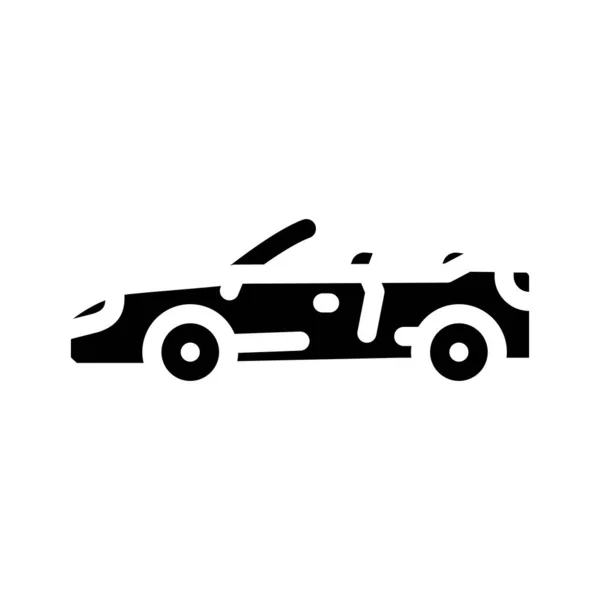 コンバーチブルcabriolet車のグリフアイコンベクトルイラスト — ストックベクタ