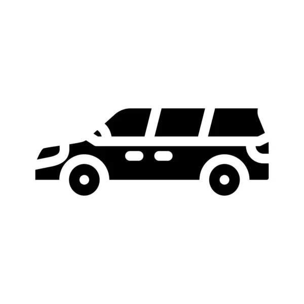 Mpv minivan transporte glifo ícone vetor ilustração — Vetor de Stock