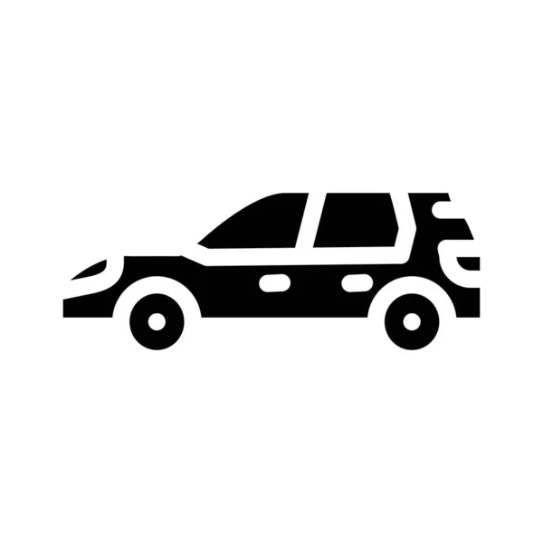 Hatchback auto lichaam type glyph pictogram vector illustratie — Stockvector