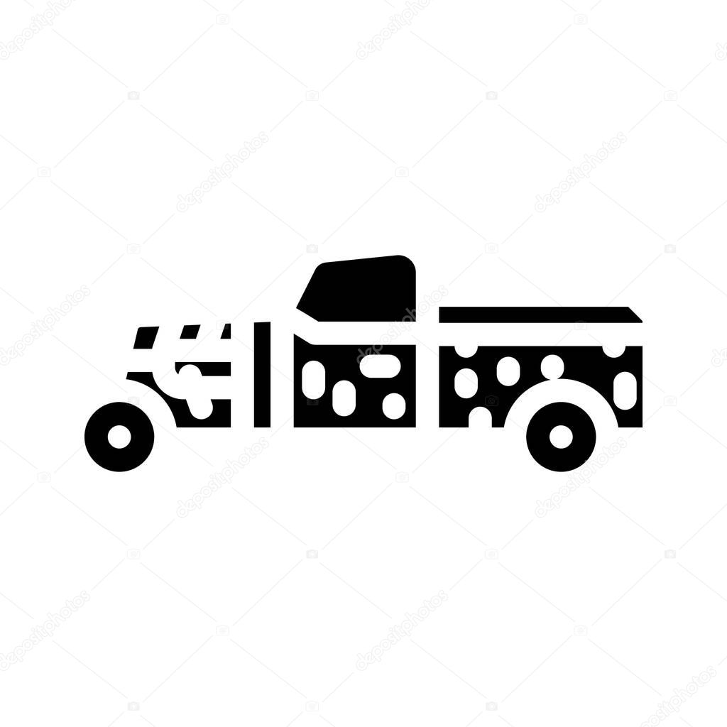 rat rod car glyph icon vector illustration