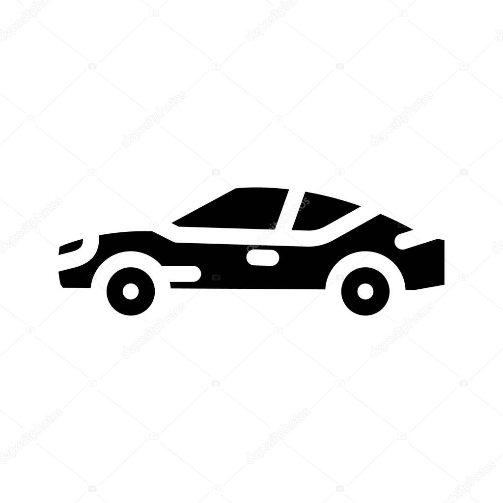 grand tourer car glyph icon vector illustration
