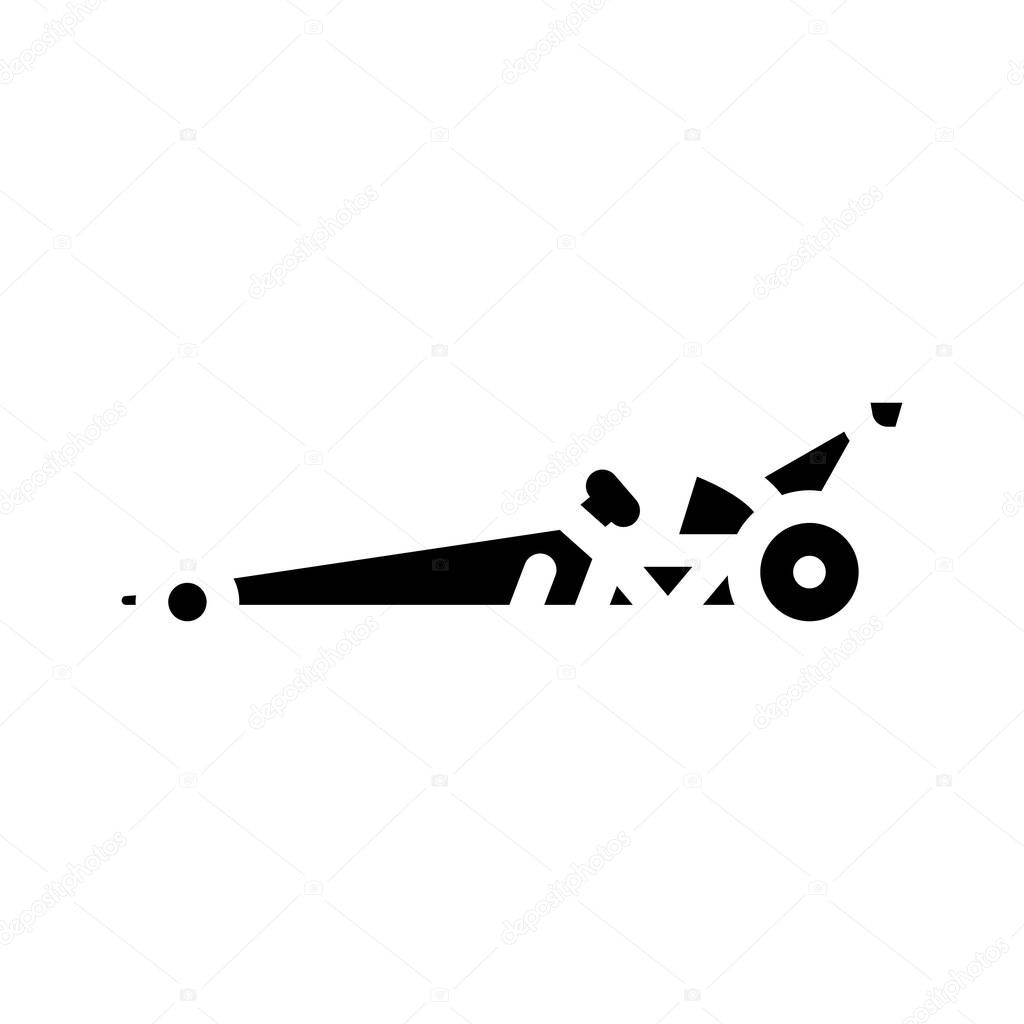 dragster sport car glyph icon vector illustration