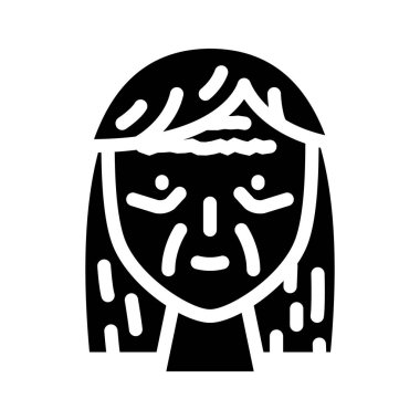 Eski deri kabartma ikon vektör illüstrasyonunun kırışıklıkları