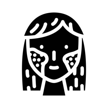 impetigo skin health problem glyph simge vektör illüstrasyonu