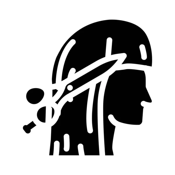 Corte de pelo en el icono del glifo de salón ilustración vectorial — Vector de stock