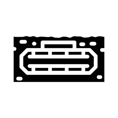 mayın askeri glyph ikon vektör illüstrasyonu