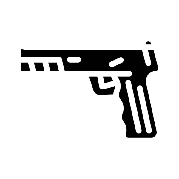Pistol gun glyph icon vector illustration — Stock Vector