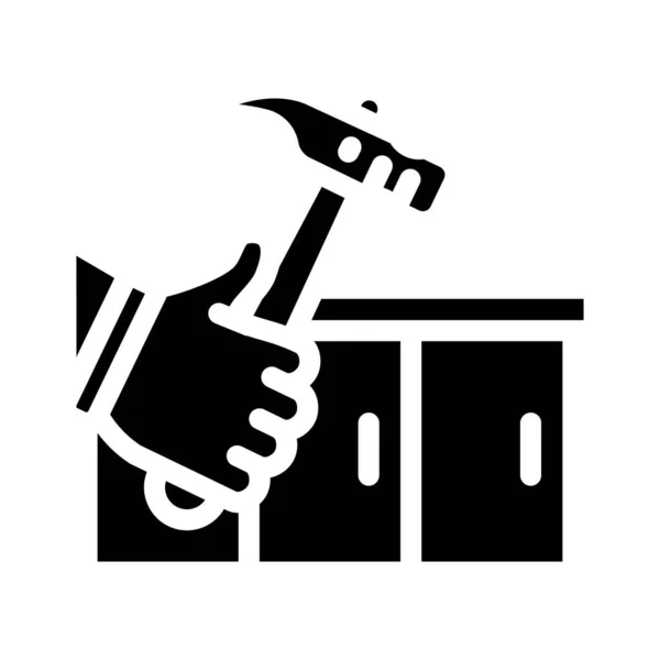 Cozinha worktop reparação glifo ícone vetor ilustração —  Vetores de Stock