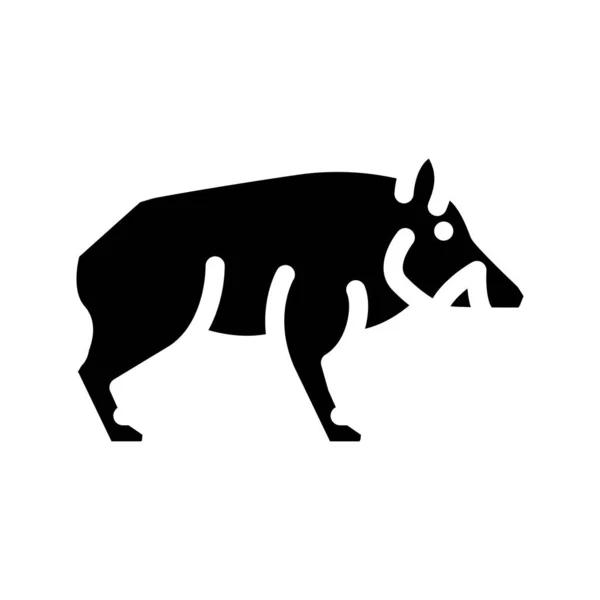 Boar animal glyph icon vector illustration — Stock Vector