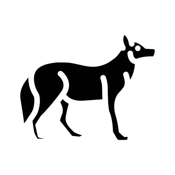 Ilustrasi vektor ikon hewan serigala - Stok Vektor