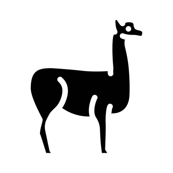 Lama animal salvaje glifo icono vector ilustración — Vector de stock