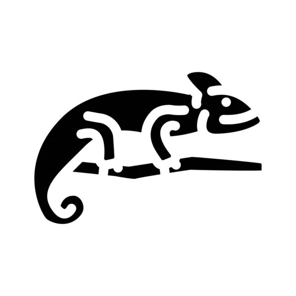 Kameleon zwierzę glif ikona wektor ilustracja — Wektor stockowy