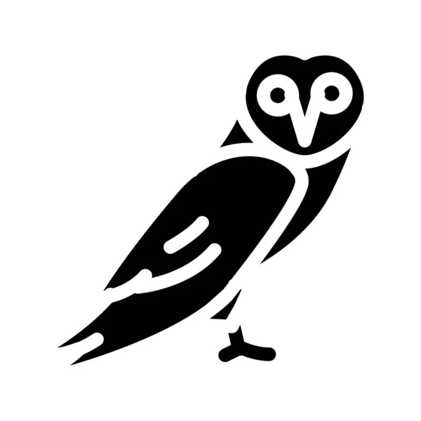 Owl bird glyph icon vector illustration — 스톡 벡터