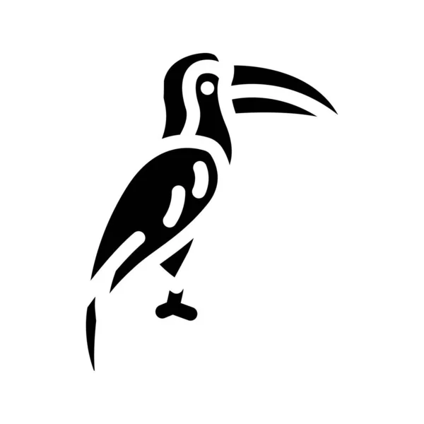 Tucán pájaro glifo icono vector ilustración — Archivo Imágenes Vectoriales