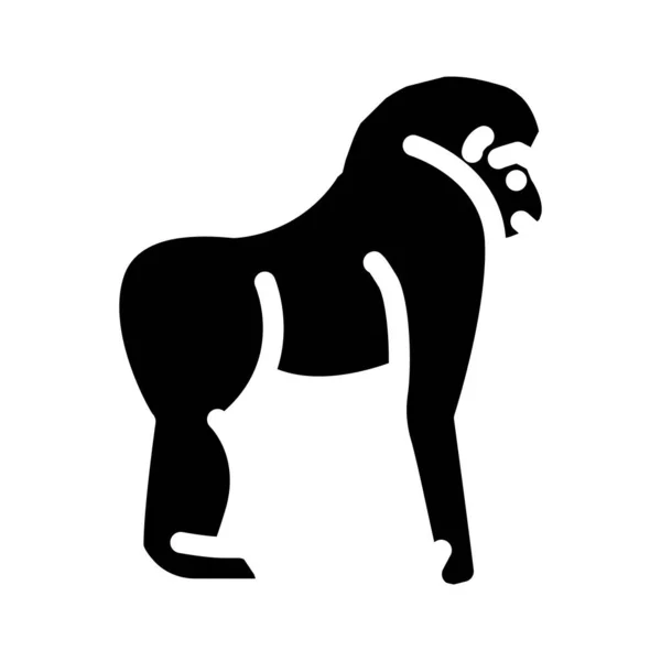 Monkey animal glyph icon vector illustration — Stock Vector