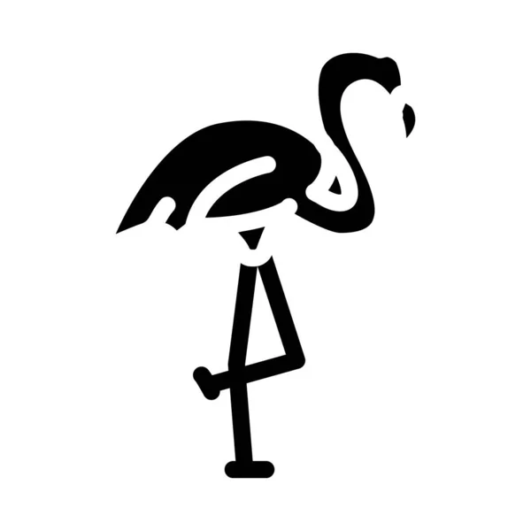Flamingo vogel glyph pictogram vector illustratie — Stockvector