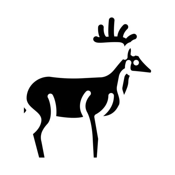 Venado animal glifo icono vector ilustración — Archivo Imágenes Vectoriales