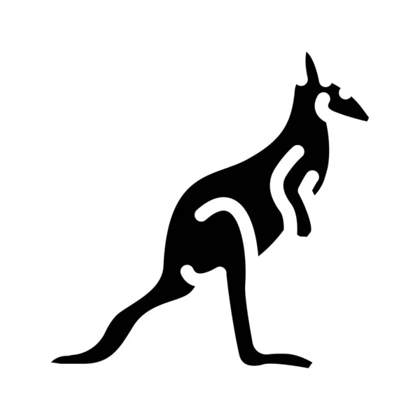 Canguru animal glifo ícone vetor ilustração — Vetor de Stock