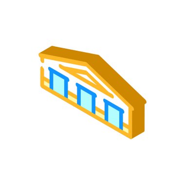 Depo inşaatı izometrik ikon vektör çizimi