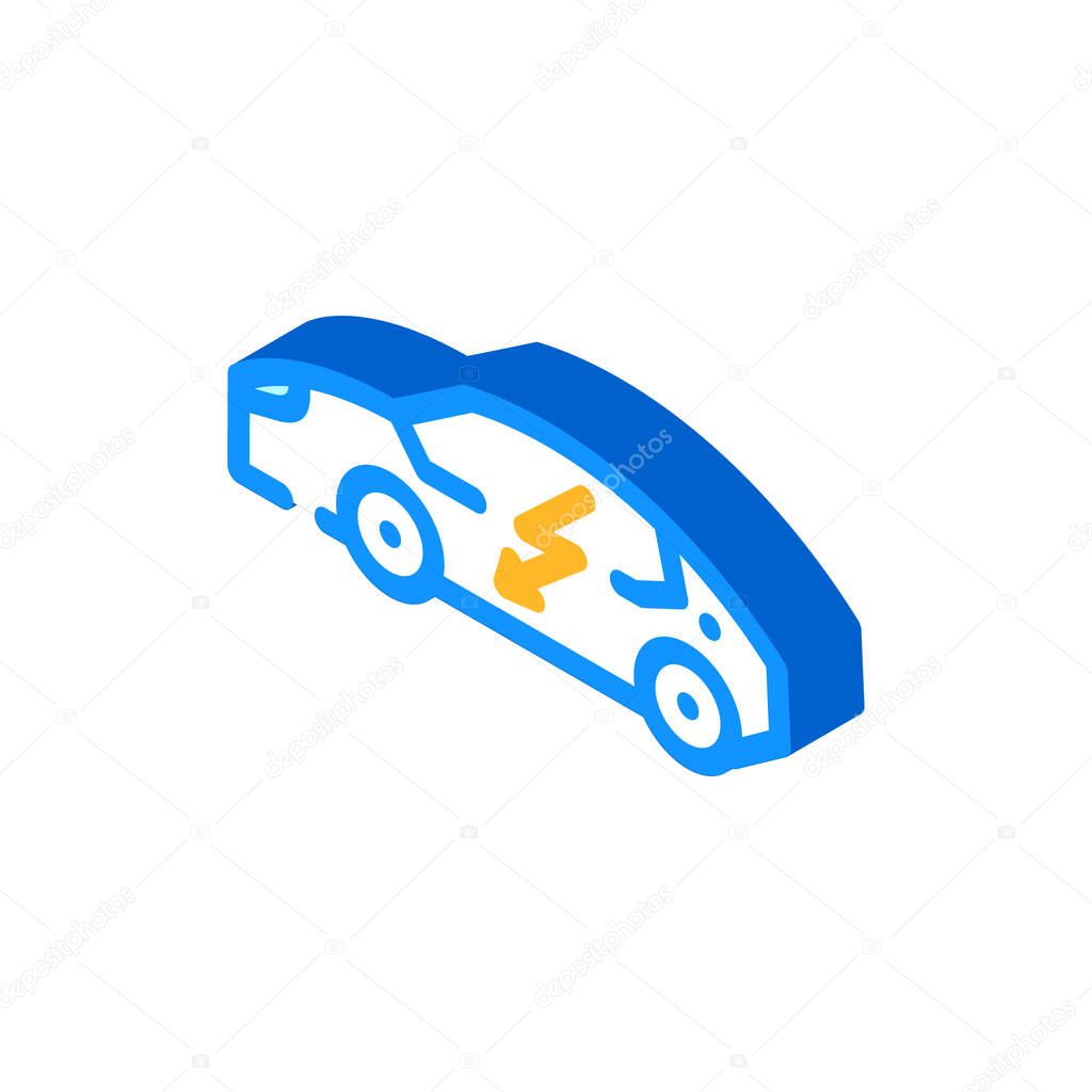 electric car isometric icon vector illustration