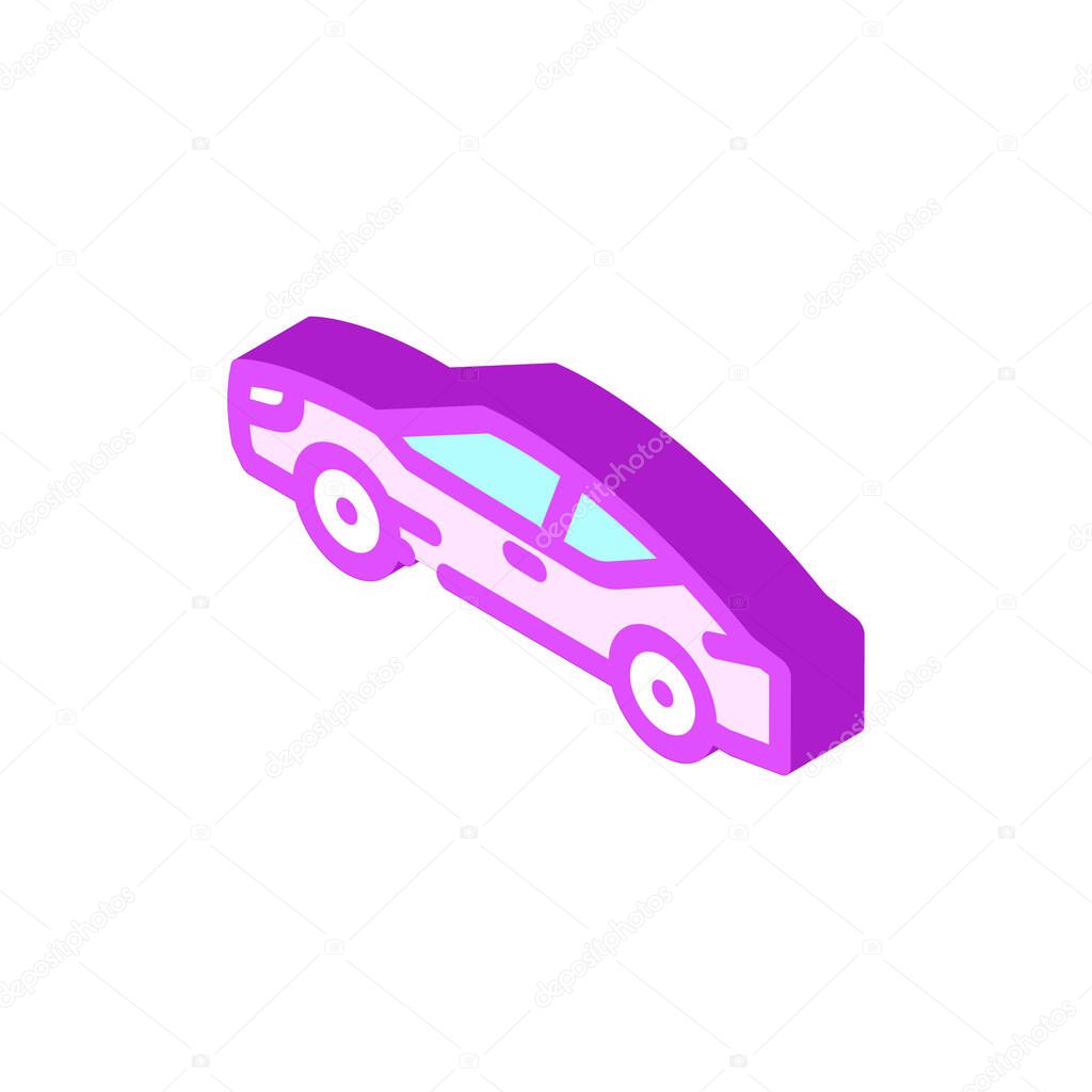 grand tourer car isometric icon vector illustration