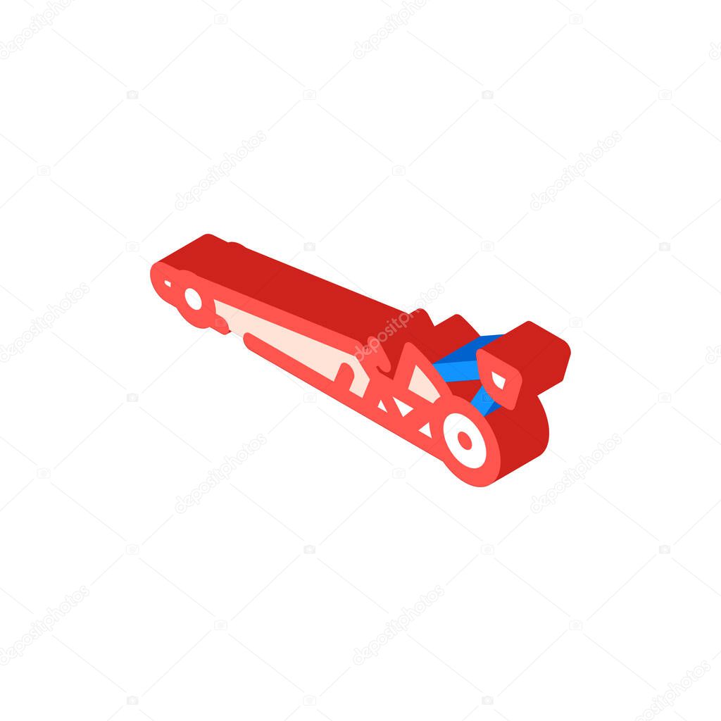 dragster sport car isometric icon vector illustration