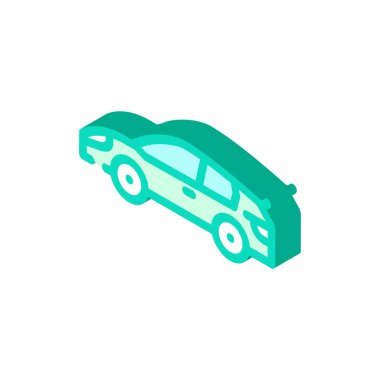 hot hatch araba izometrik ikon vektör çizimi