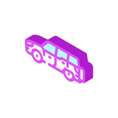 SUv yüksek çapraz araba izometrik ikon vektör çizimi