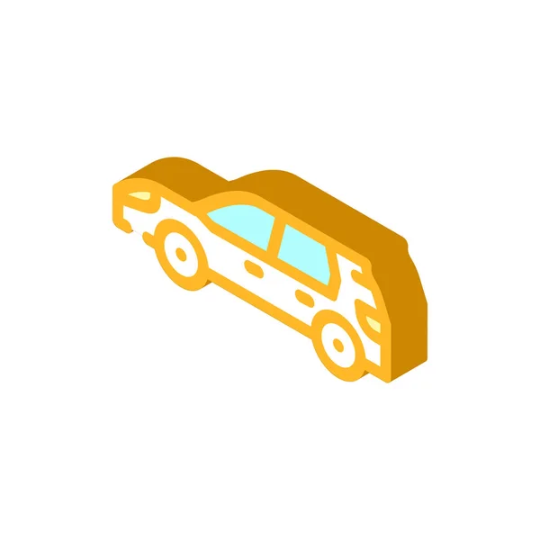 Hatchback car body type isometric icon vector illustration — 스톡 벡터