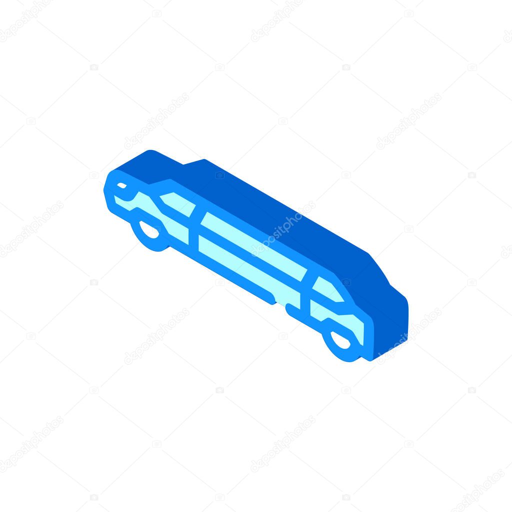 limousine car isometric icon vector illustration