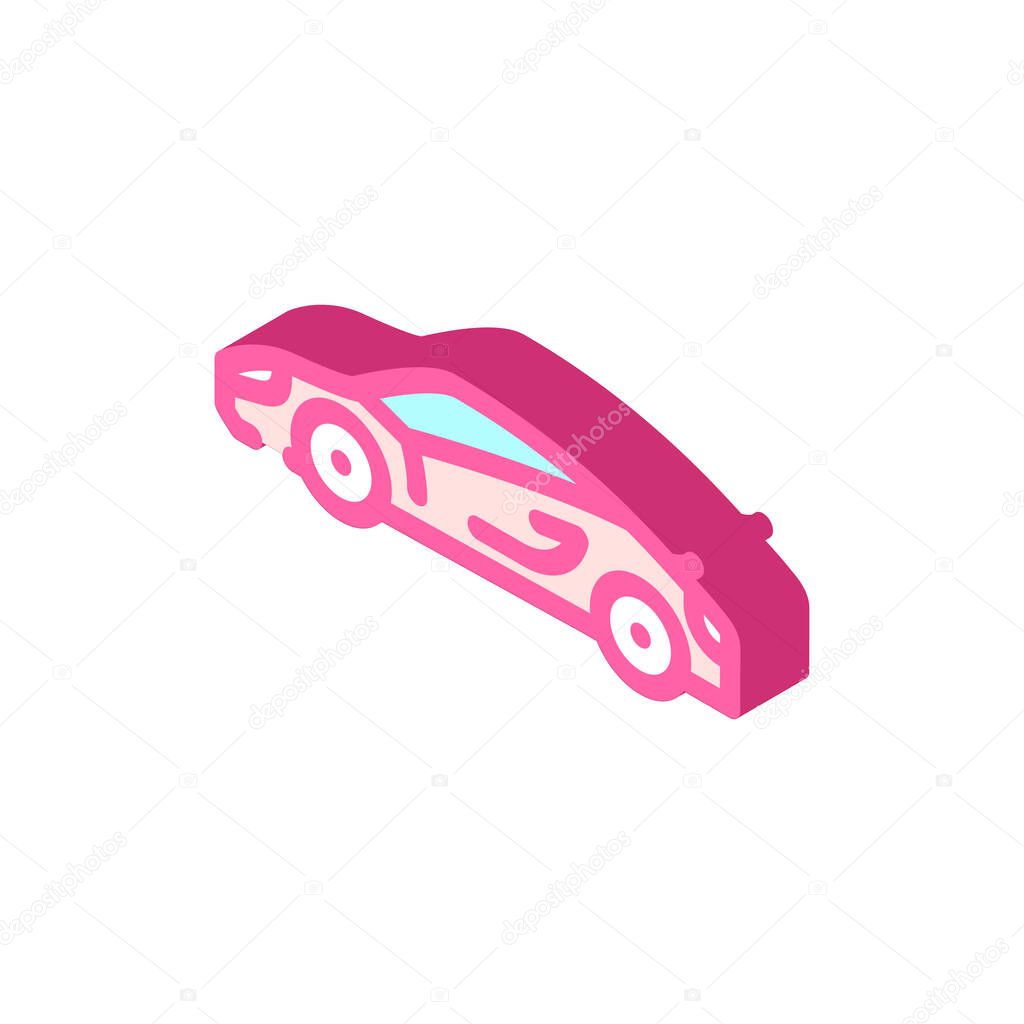 sportscar high speed transport isometric icon vector illustration