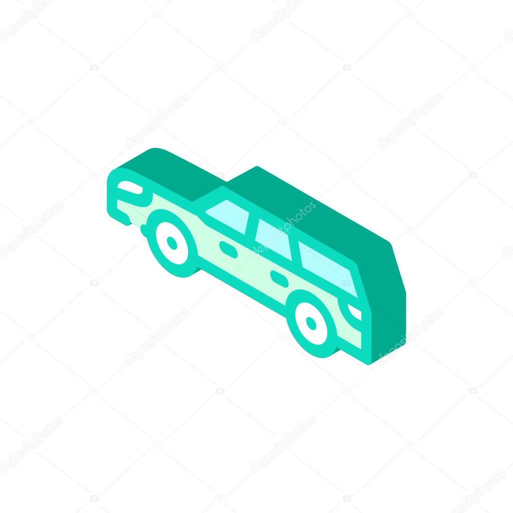 station wagon estate car isometric icon vector illustration