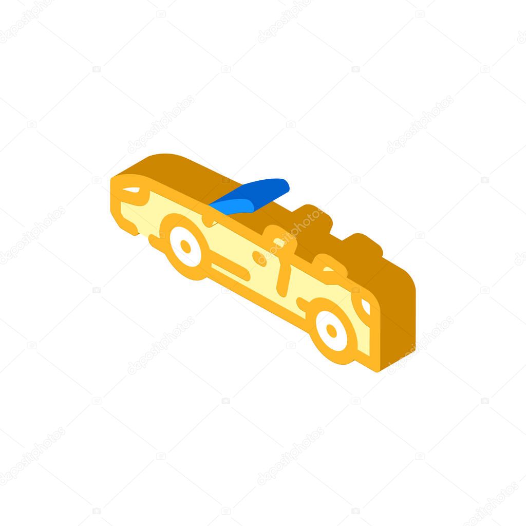 convertible cabriolet car isometric icon vector illustration