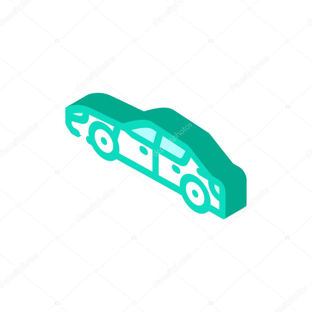 sedan car body type isometric icon vector illustration