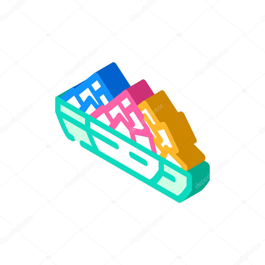 synthetic resin isometric icon vector illustration
