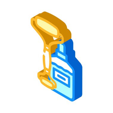 patenli yüz masajcısı izometrik ikon vektör çizimi