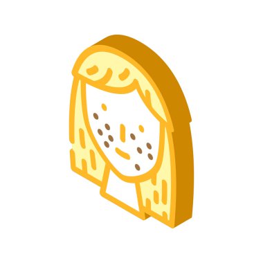 akne yüz problemi izometrik ikon vektör çizimi