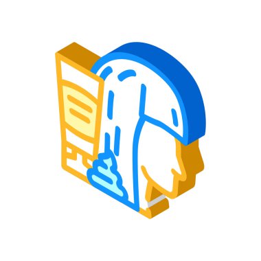 merhem, maske veya saç jeli paketi izometrik ikon vektör çizimi