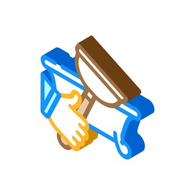 Banyo onarımları izometrik ikon vektör çizimi