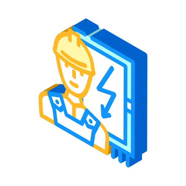 Elektriker Reparatur isometrisches Symbol Vektor Illustration — Stockvektor